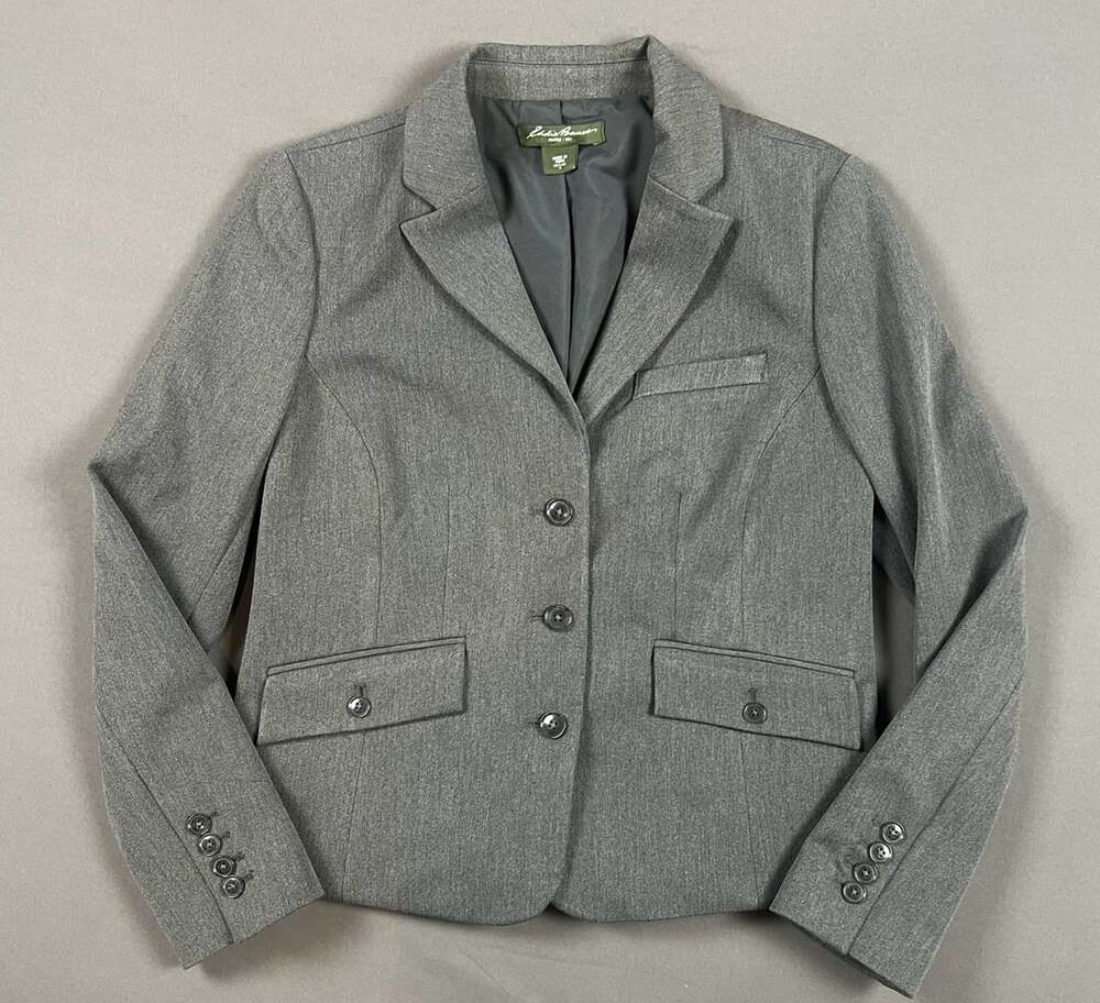 Eddie Bauer Gray Petite 8 Suit Jacket Blazer